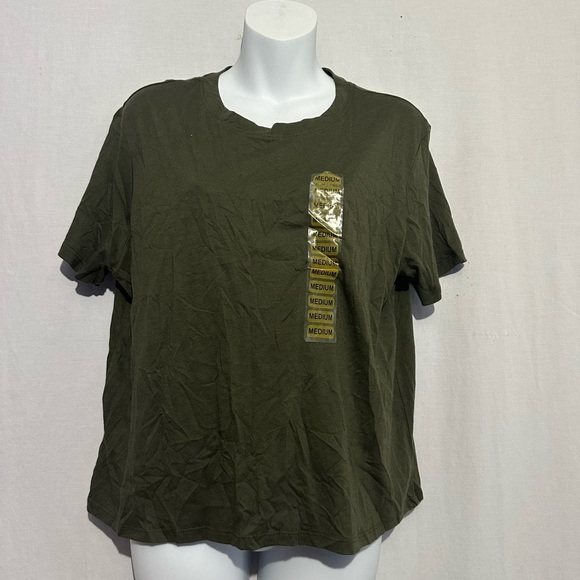Green Short Sleeve Crew Neck Tee Shirt - Picture 1 of 4